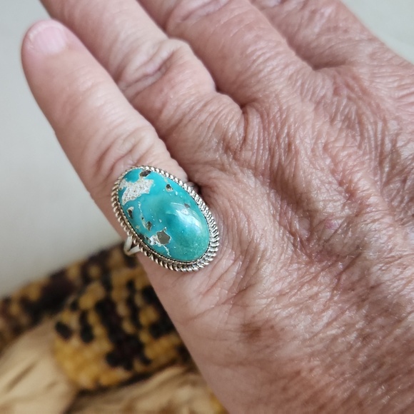 NWOT Native American Navajo Handmade Turquoise & Sterling Ring 💍🩵 - Picture 7 of 11